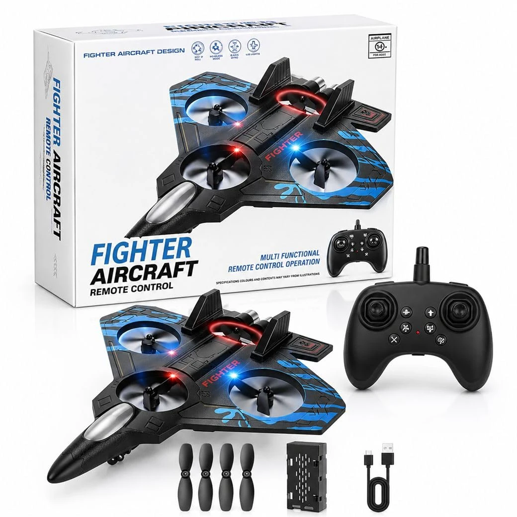 RC Aeroplane Drone 2.4GHz Remote Controlled Aeroplane E0741 Quadcopter Floating Fighter Plane RC Aeroplane ...
