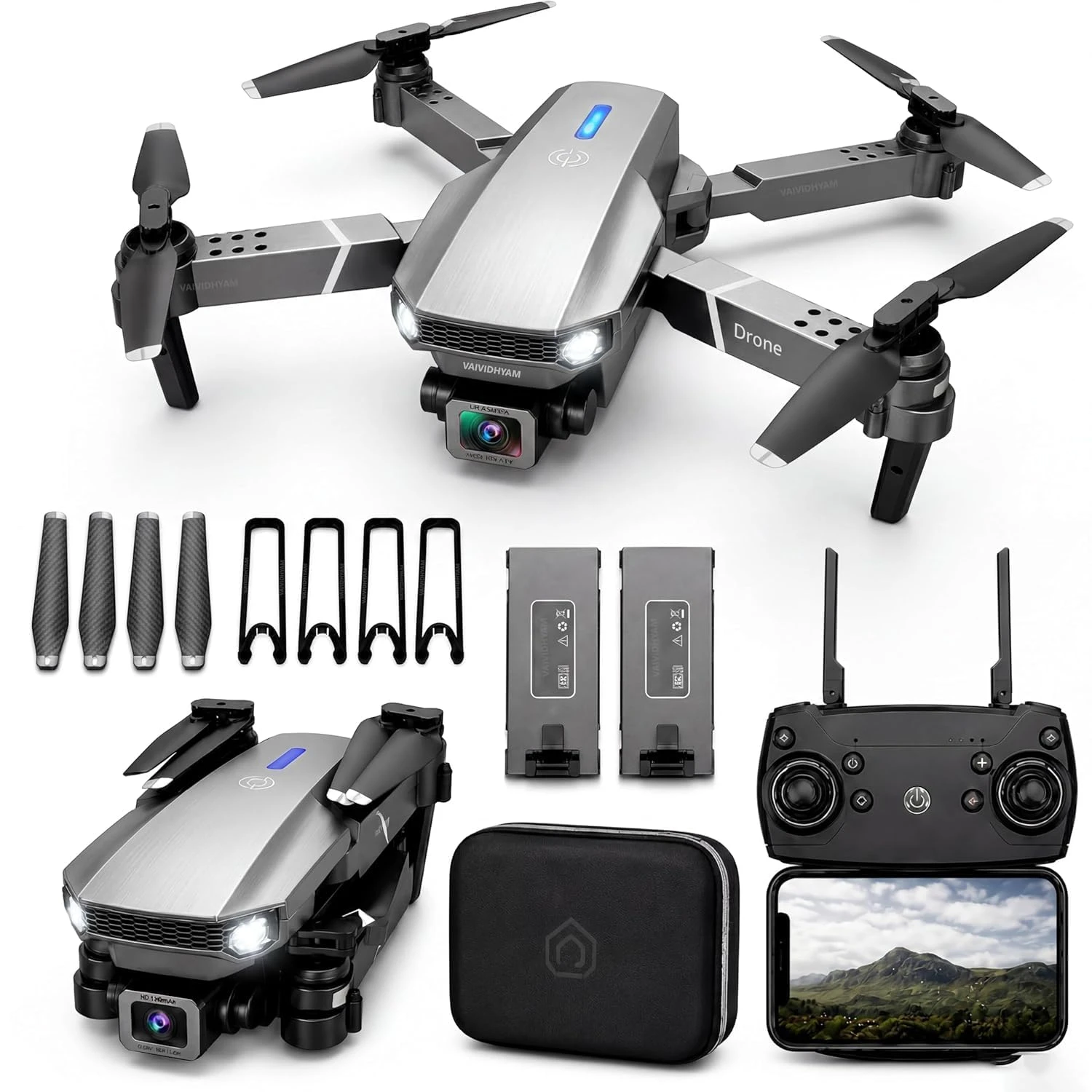 BrUsHlEsS-fOlDaBlE-DrOnE-WiTh-hQ-WiFi-cAmErA-ReMoTe-cOnTrOl-fOr-kIdS-QuAdCoPtEr-wItH-GeStUrE-SeLfIe-fLiPs-bOuNcE-MoDe-aPp-...