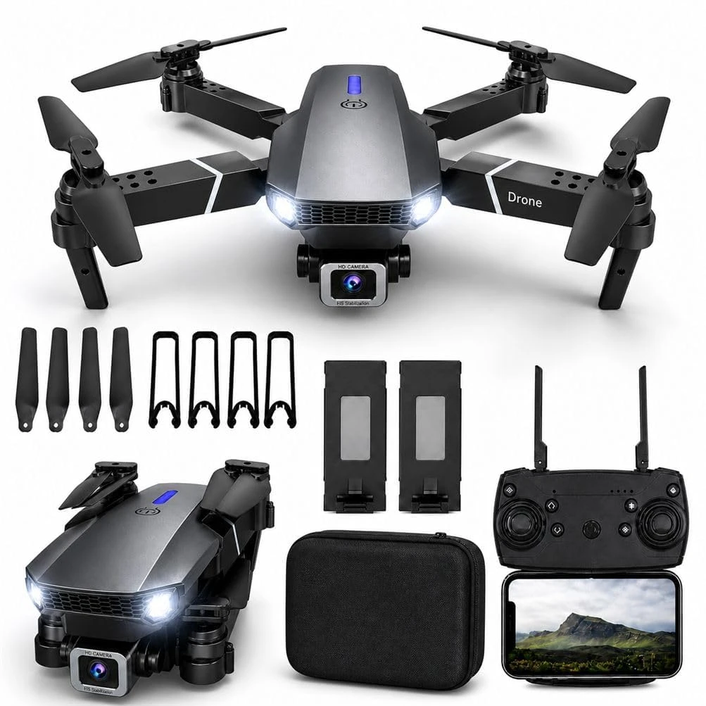 Drone with Dual 4K Camera for Adults | WiFi FPV RC Quadcopter with Camera | Live Video, Altitude Hold, 360°...
