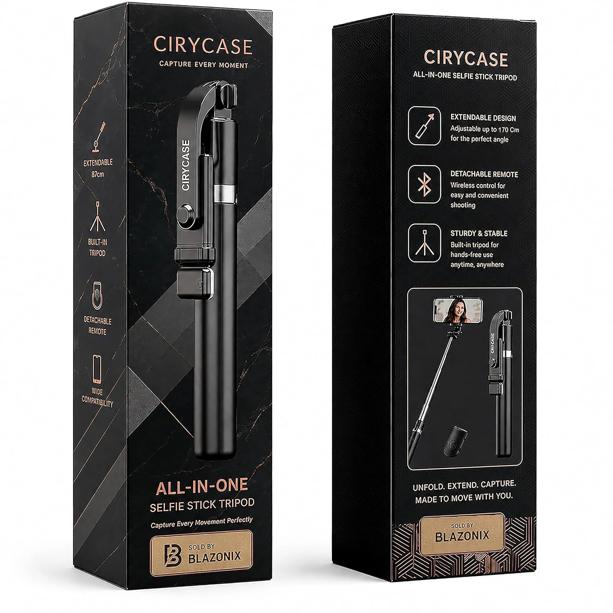 CIRYCASE Selfie Stick Tripod with Light, 67 inch /170CM Reinforced Tripod for Mobile Phone, Multi-Functional Bluetooth Lon...