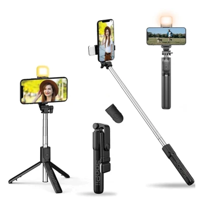 SooPii Selfie Stick Tripod with Fill Light, 7.5-28inch Phone Tripod Stand with Wireless Remote, 3 in 1 Multifunctional Ext...