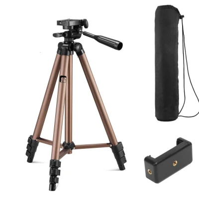 Syvo WT 3130 Aluminum Tripod (133 cm), Universal Lightweight Tripod with Mobile Phone Holder Mount & Carry ...