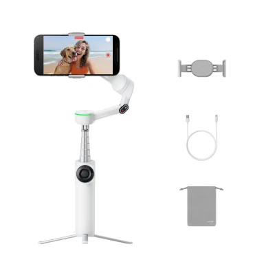 Insta360 Flow 2 Pro White - AI Tracking Phone Gimbal, 200+ App Tracking with DockKit, Multi-Person Tracking, 360º Pan Trac...