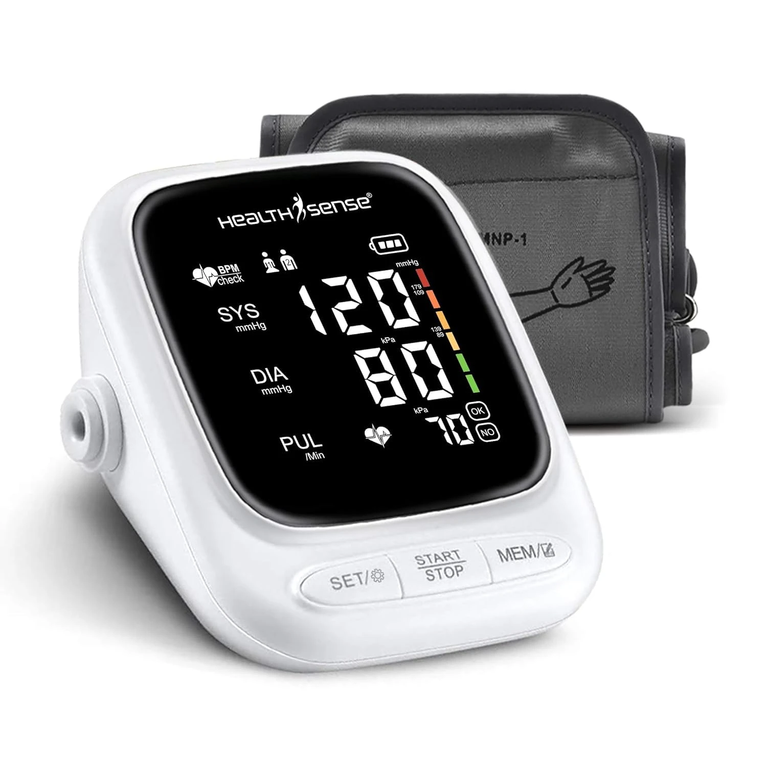 HealthSense Heart-Mate BP144 Upper Arm Automatic Digital Talking Blood Pressure Monitor, Heart Rate Machine & Pulse Checki...