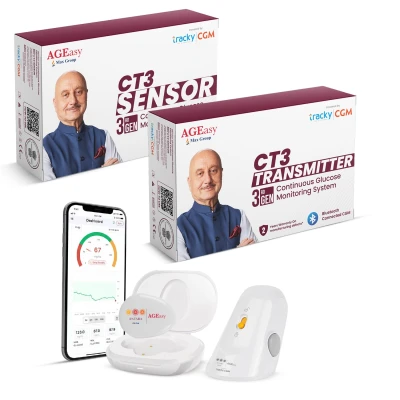 Antara AGEasy (Max Group) CGM Sensor & Transmitter for Smart Glucose Tracking | Real-Time Blood Sugar Level...