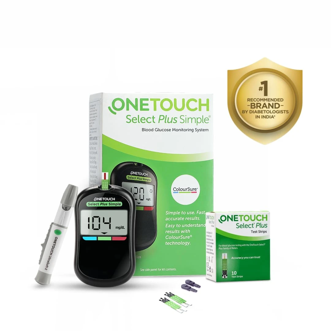 OneTouch Select Plus Simple Blood Glucose Monitoring System | Simple to Use Machine | Proven Accuracy – ISO Certified Glob...