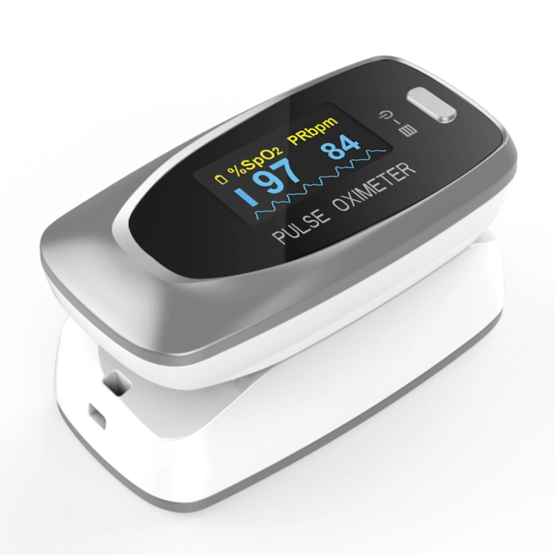 CMS50D2 Digital Finger Pulse Oximeter, SpO2, PR and Optional PI Monitor with Pulse Waveform |Adjustable Brightness & Displ...