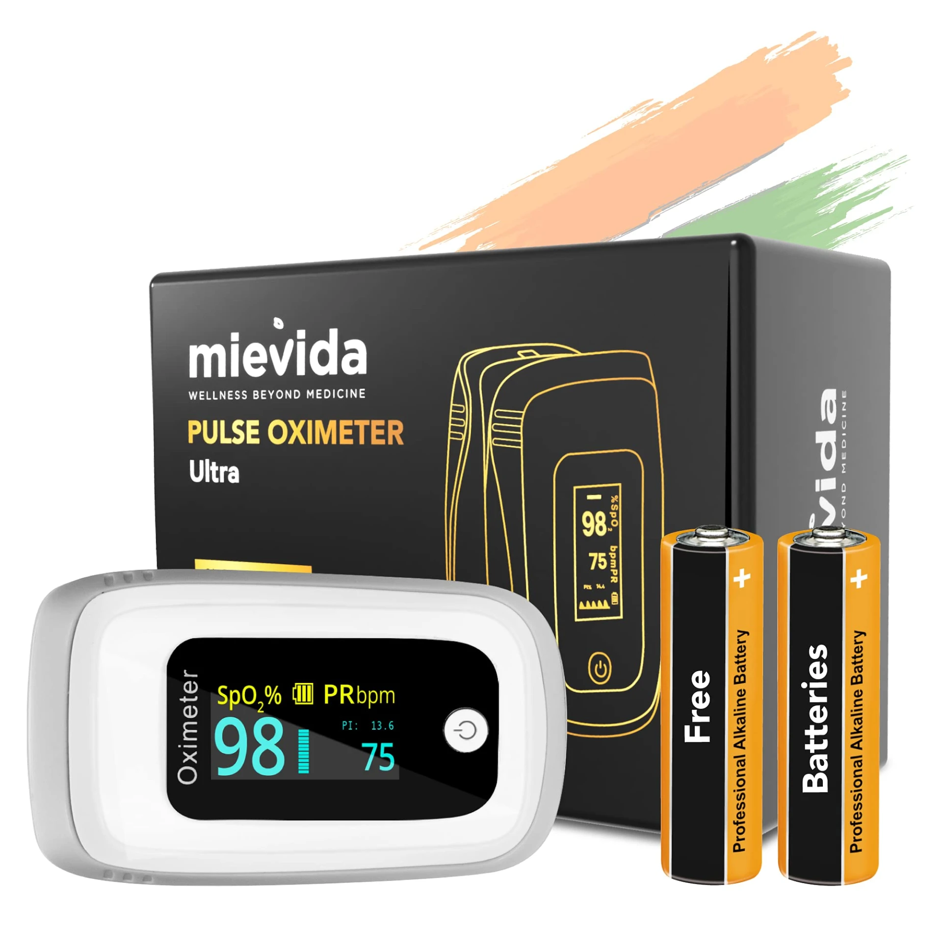 Mievida Finger Tip Pulse Oximeter - OLED Display, Hi/Low SpO2, Pulse Rate Indicator - Oxygen Level Monitor with Auto Power...