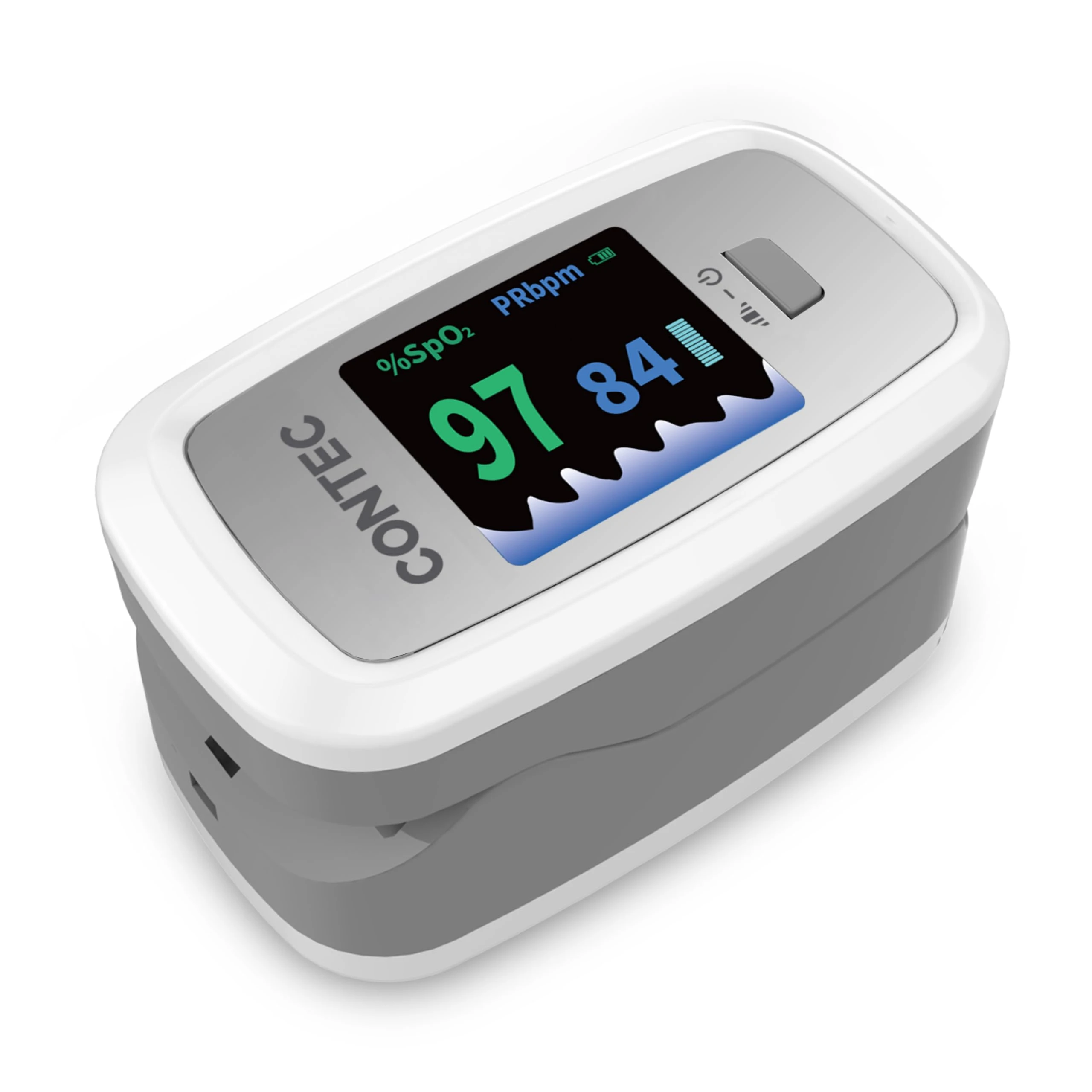 CMS50D1-Pro Finger Pulse Oximeter, Digital SpO2 and Pulse Rate Monitor with Pulse Waveform, Bar Graph, PI Value, Adjustabl...