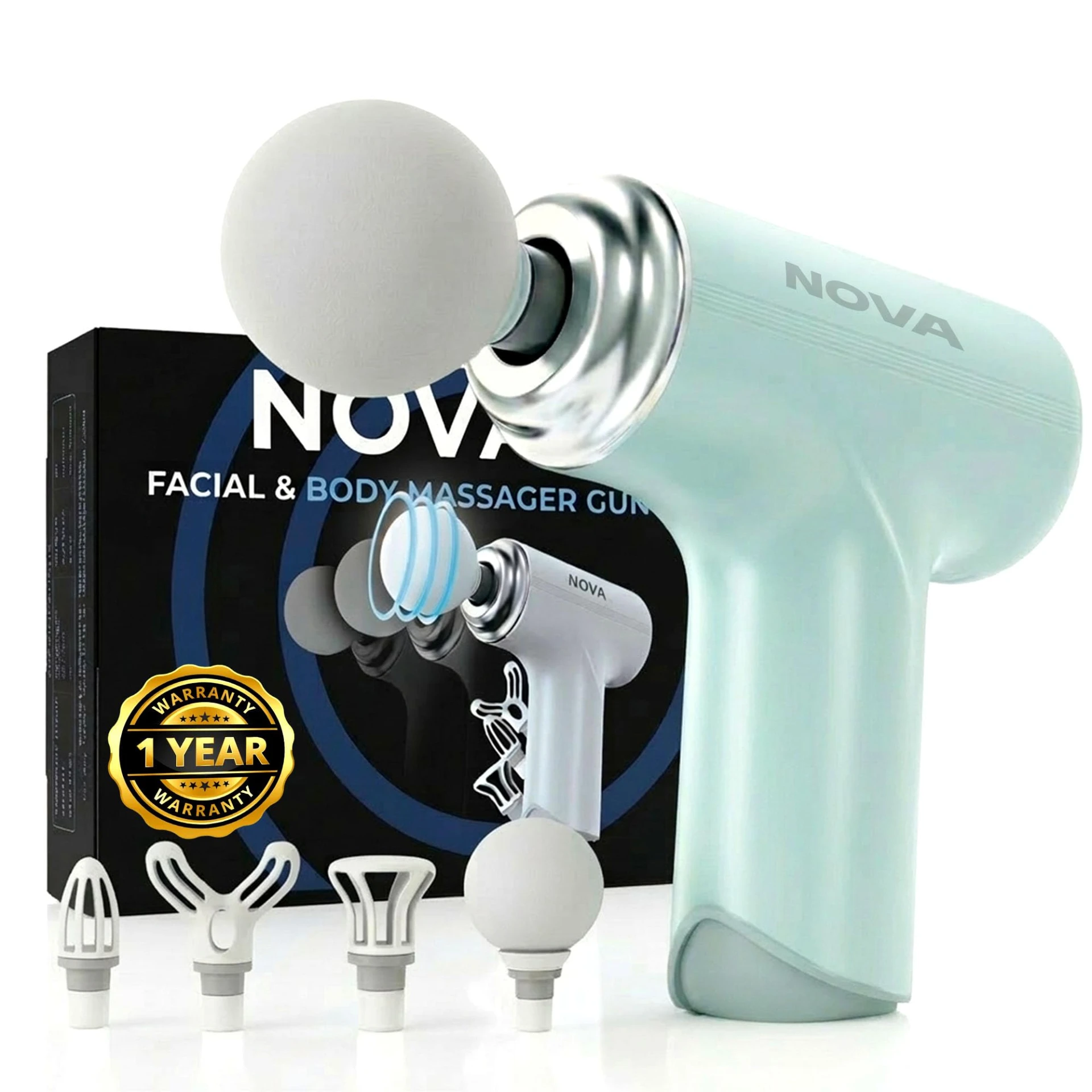Massager Gun For Pain Relief | 1 Year Warranty | Massager Machine & Massage Gun With 4 Attachments | Body Massager Machine...