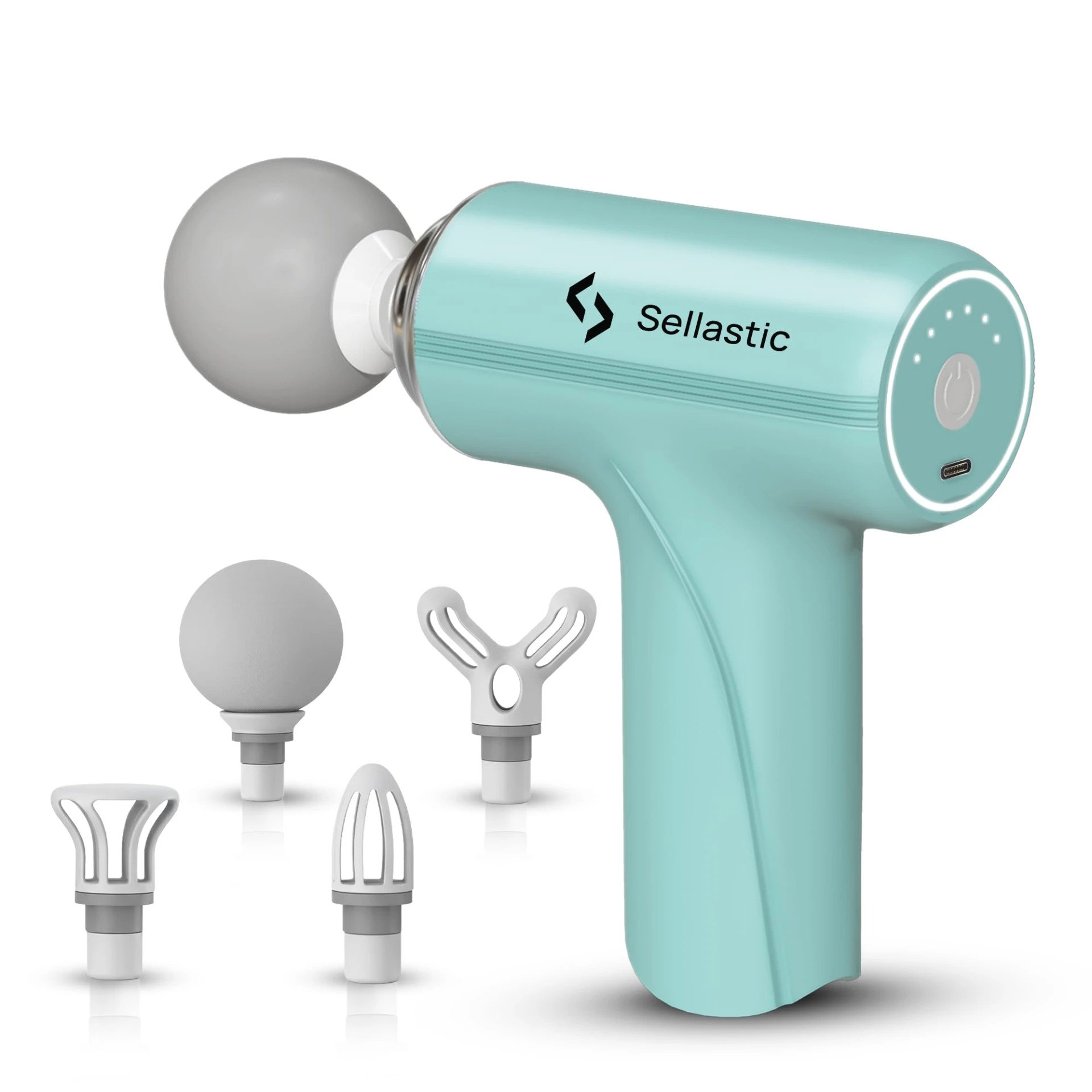 SELLASTIC Forge Massage Gun | Body Massager for Pain Relief | Massage Gun for Back Leg & Full Body | 4 Specialized Heads F...
