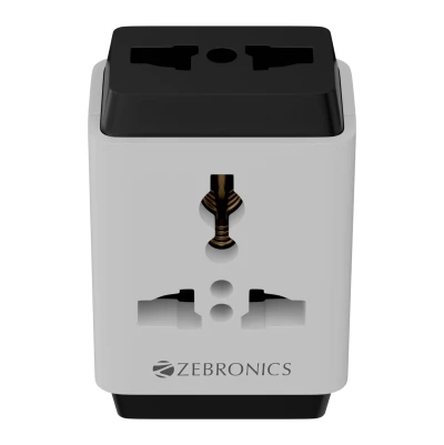 Zebronics 3 Pin Multiplug Travel Adapter With Universal Socket | 1440 Watts | 6 Amps | Compact & Durable Converter Plug fo...