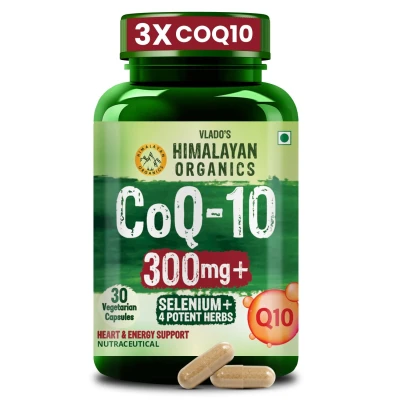Vlado’s Himalayan Organics Coenzyme Q10 | CoQ10 Supplement 300mg with Selenium & 5 Herbs | Coq10 Ubiqinol S...