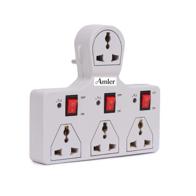 3+1 Socket Extension Board with Individual Switches | 8A 240V Universal Plug | Multi Plug Power Strip | Surge Protection |...