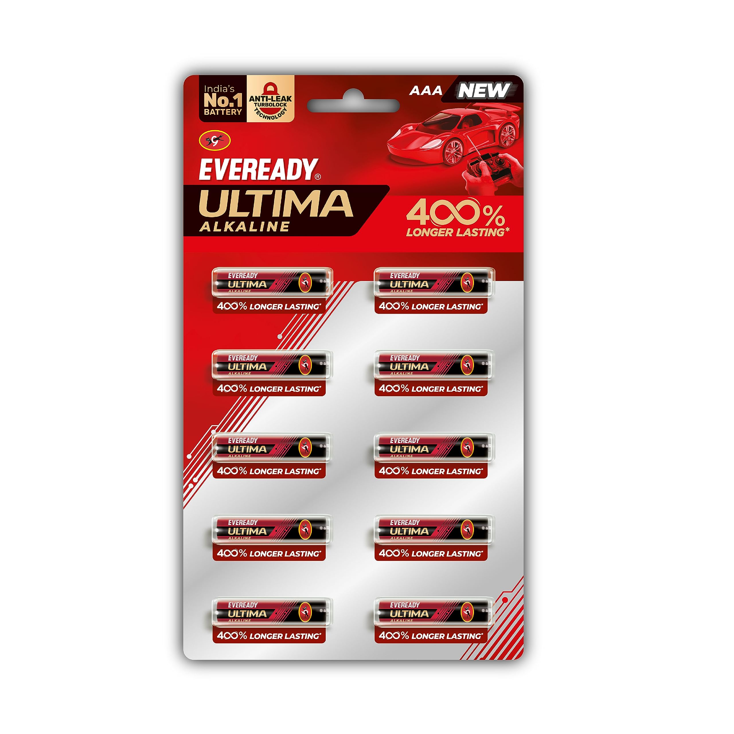Eveready Ultima Alkaline AAA Battery, 400% Longer Lasting, Anti-Leak Turbolock Technology, Eco-Friendly Bat...