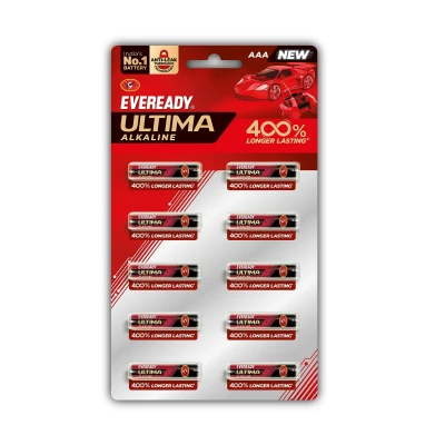 Eveready Ultima Alkaline AAA Battery, 400% Longer Lasting, Anti-Leak Turbolock Technology, Eco-Friendly Bat...