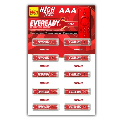 Eveready Carbon Zinc AAA Battery, Anti-Leak, 3X EMD Power, 300 Test Certified, Suitable for Regular-Drain Devices & Toys, ...