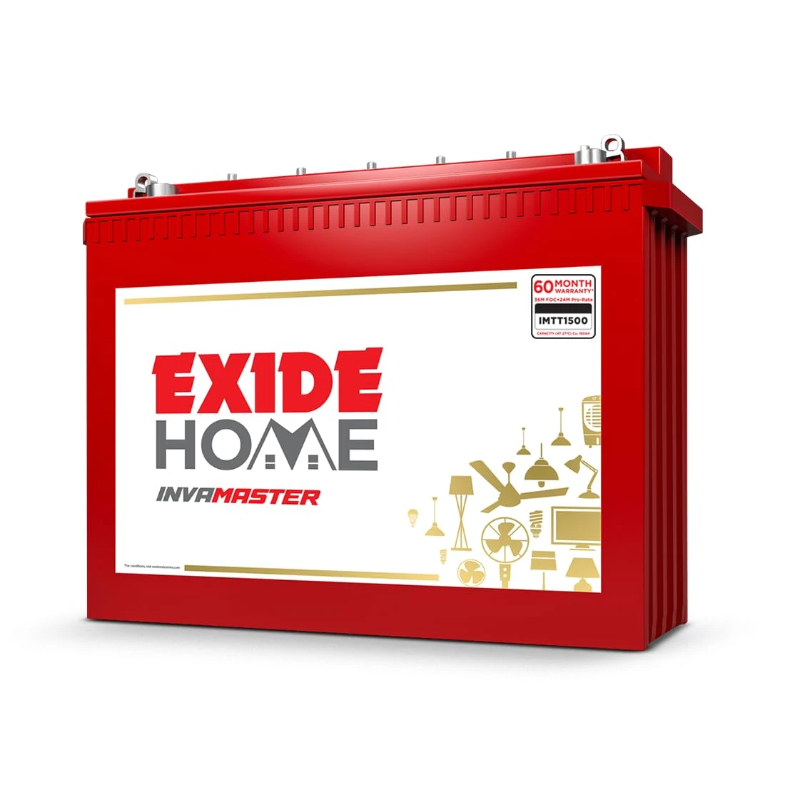 EXIDE INVA Master IMTT1500 150Ah 12V Tall Tubular Inverter Battery | Ideal for Home, Office & Shops | Long Backup & Low Ma...