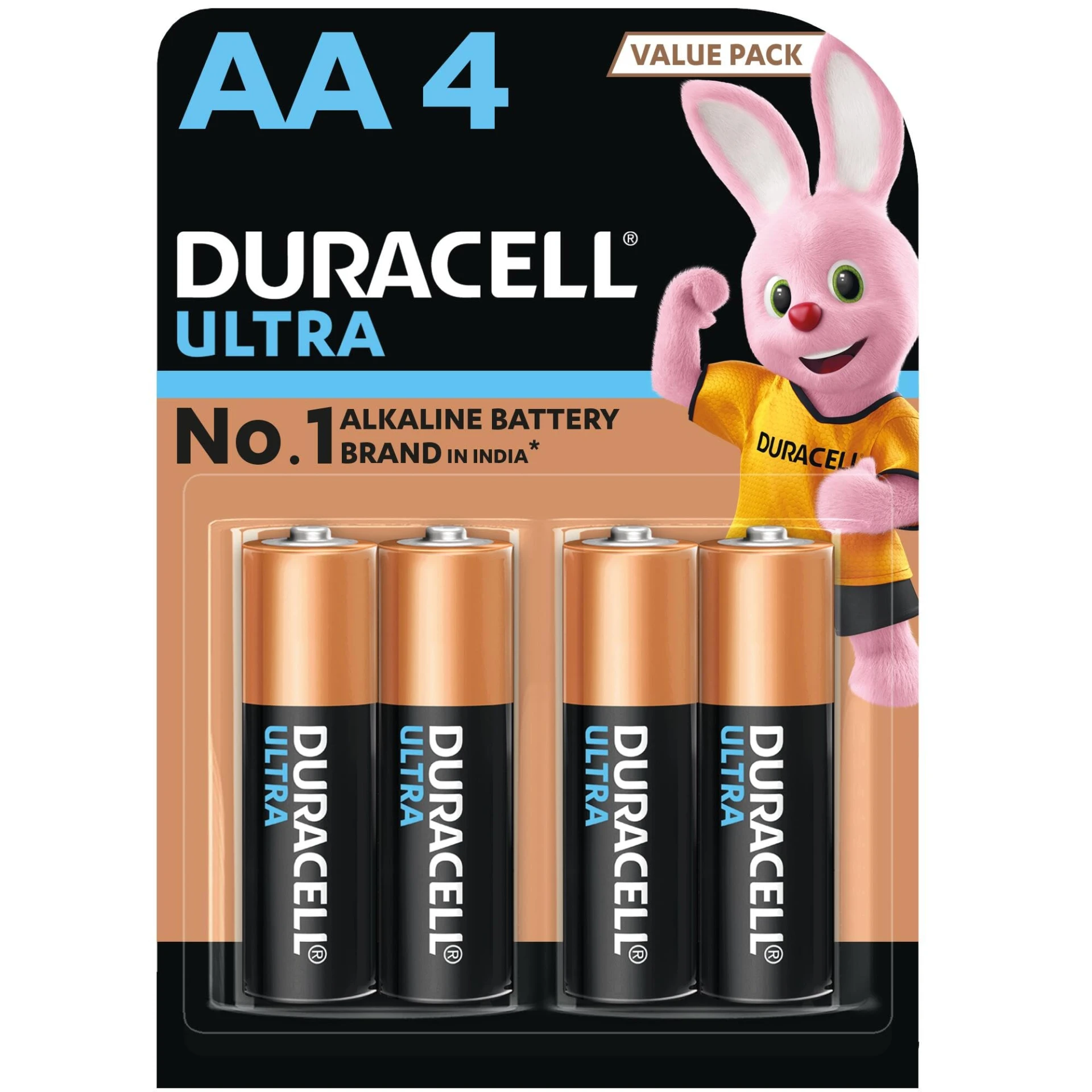 Duracell Ultra AA Battery, Pack of 4, High-Drain Devices, Digital Camera, Toy, Electric Toothbrush