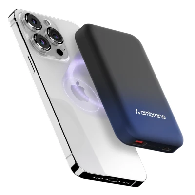 Ambrane Magsafe Wireless 10000Mah Fast Charging USB Type-C Input Power Bank, Strong Magnet, 22.5W Output Fo...