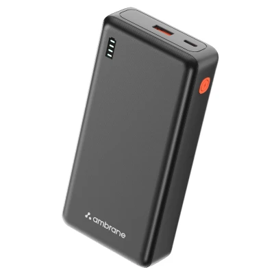Ambrane 20000mAh Power Bank with 22.5W Fast Charging | 3 Output Ports | Type-C & USB Input | Compact Portable Charger for ...