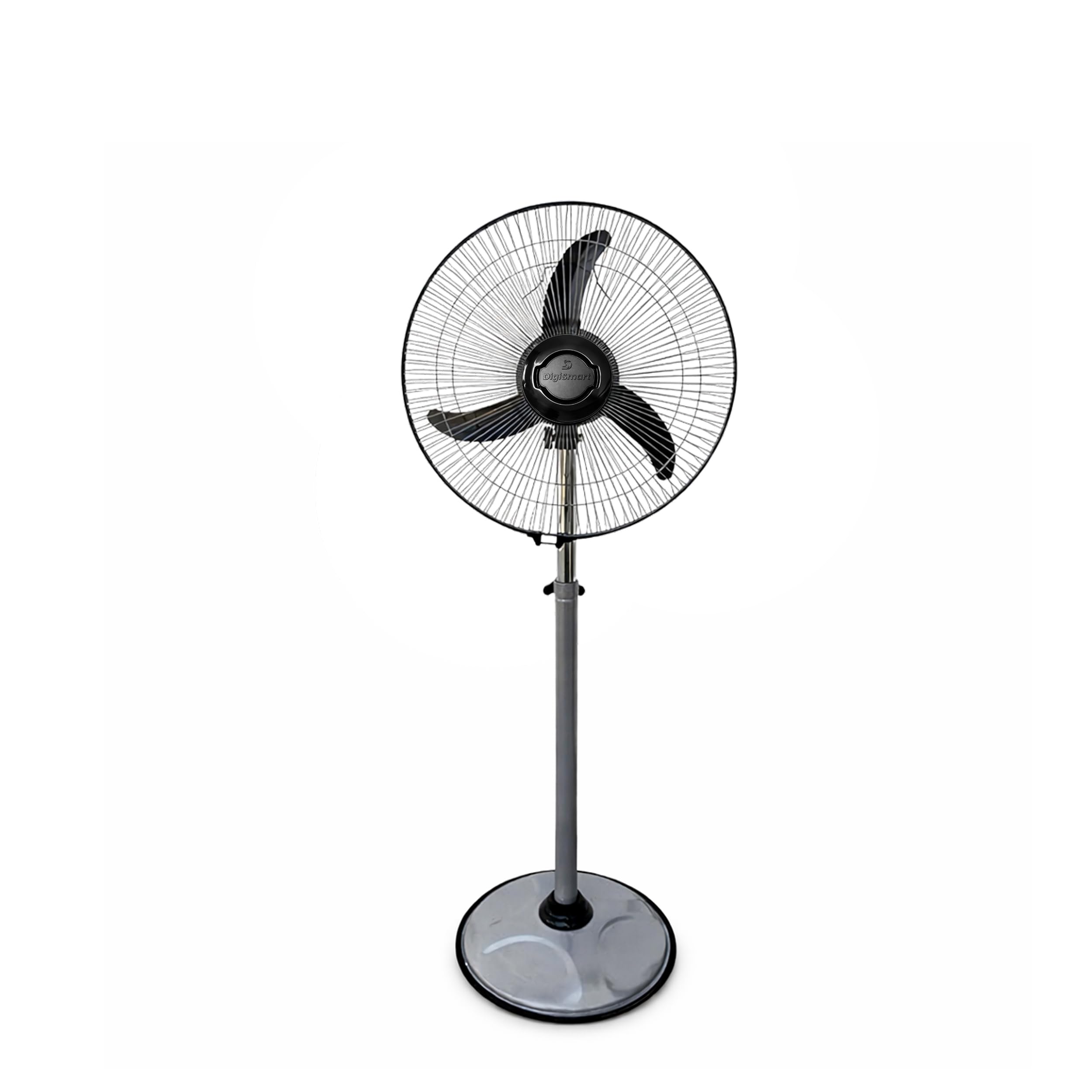 DIGISMART 400 MM Bullet Fan/Farrata Fan, Pedestal Fan for Home, Adjustable Height, 2400 RPM Mark -1 Speed Regulator, X-Flow Technology, Aerodynamic Blade, 1 Year Manufactured Warranty (Metallic Grey)