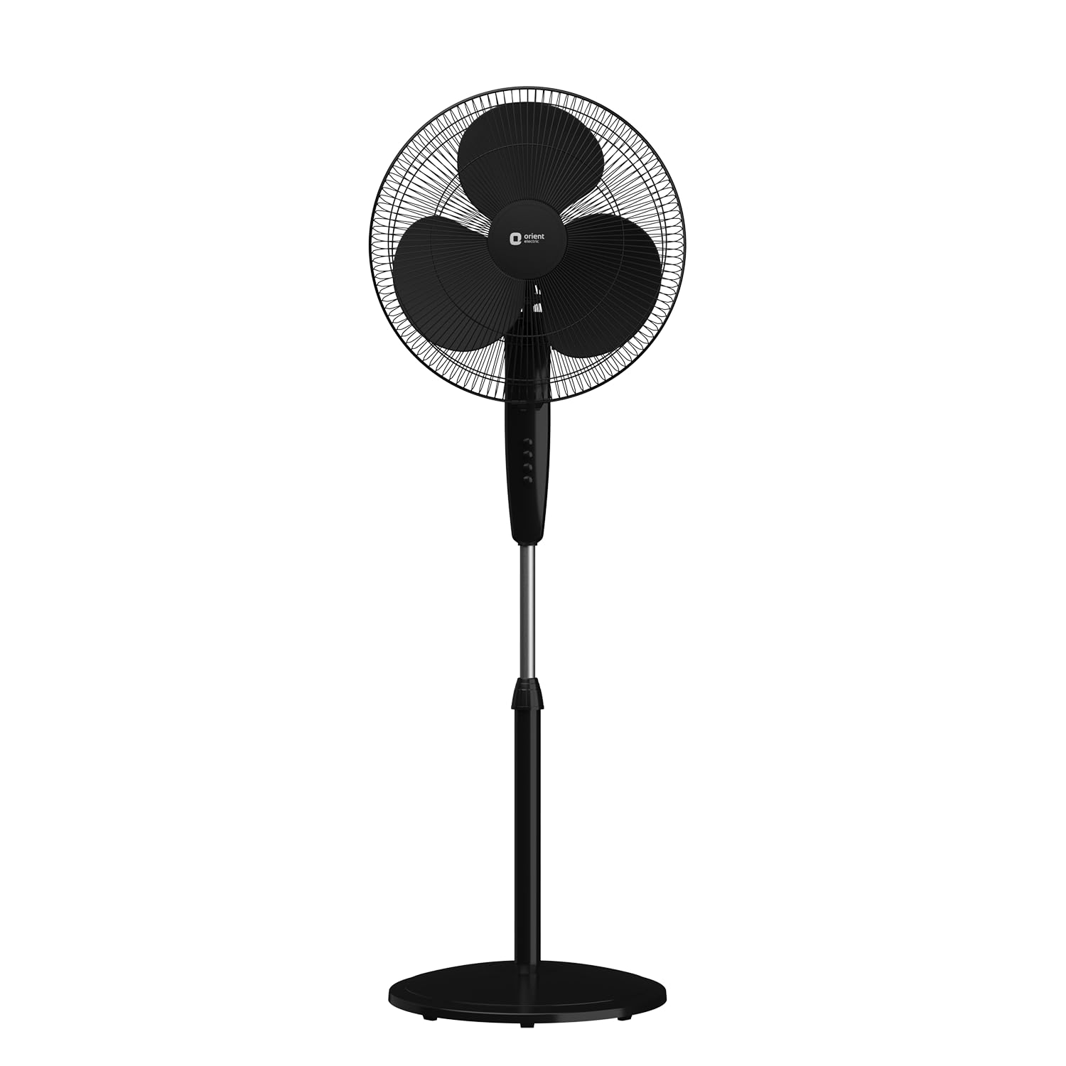 Orient Electric Stand 81 400 MM Pedestal Fans | 100% Copper Motor, High Air Delivery | Millitary Grade Guard | 3 Speed Control, Adjustable Height| Stand Fan for Home |2 Year Warranty by Orient |Black — VK Furniture & Electronics | VK Furniture Mangalore