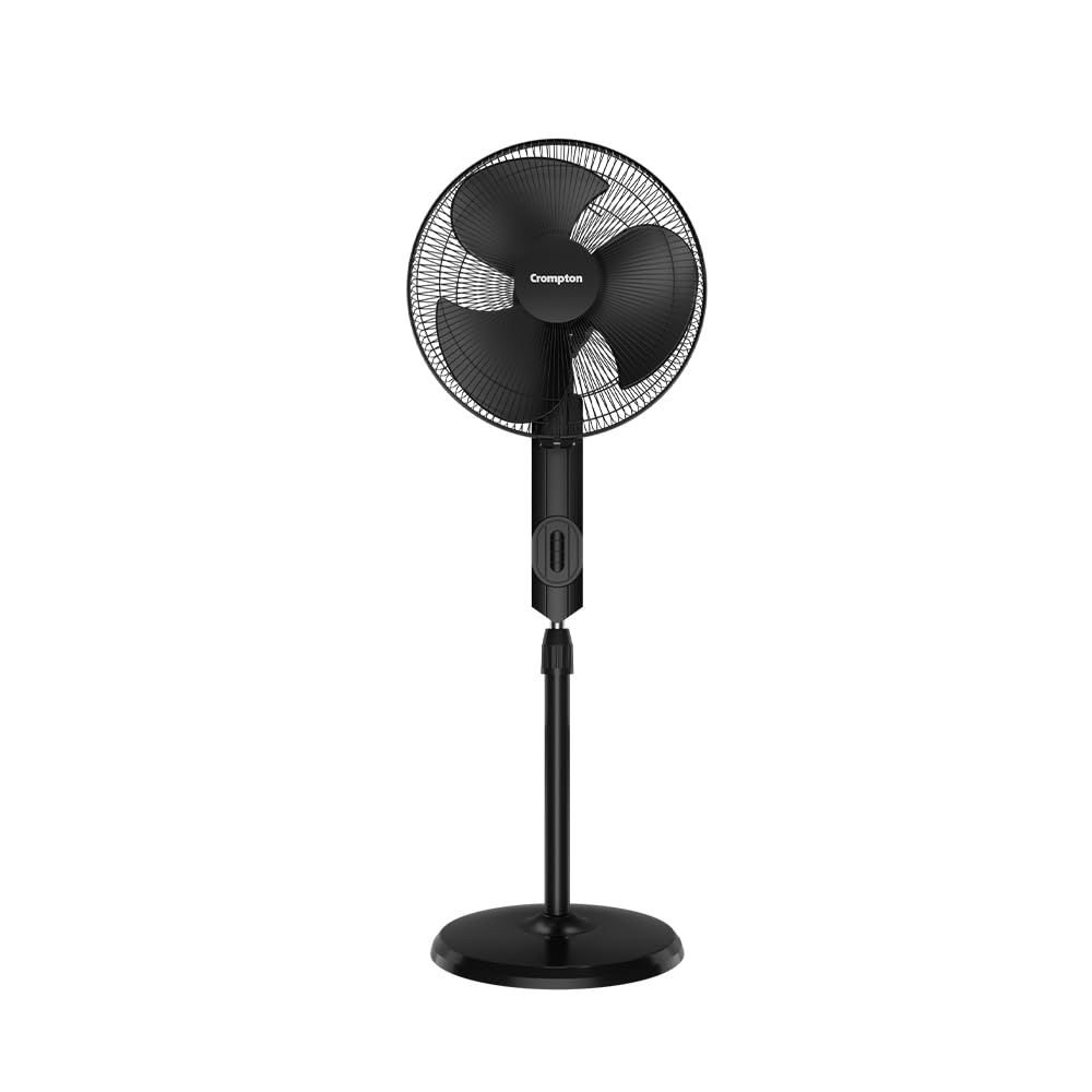 Crompton HISPEED Torpedo EX 400 mm Pedestal Fan | 2100 RPM | Easy Neck Tilt Mechanism | Superior Air Delivery | Smooth Oscillation | 2 Year Warranty | Black Grey — VK Furniture & Electronics | VK Furniture Mangalore