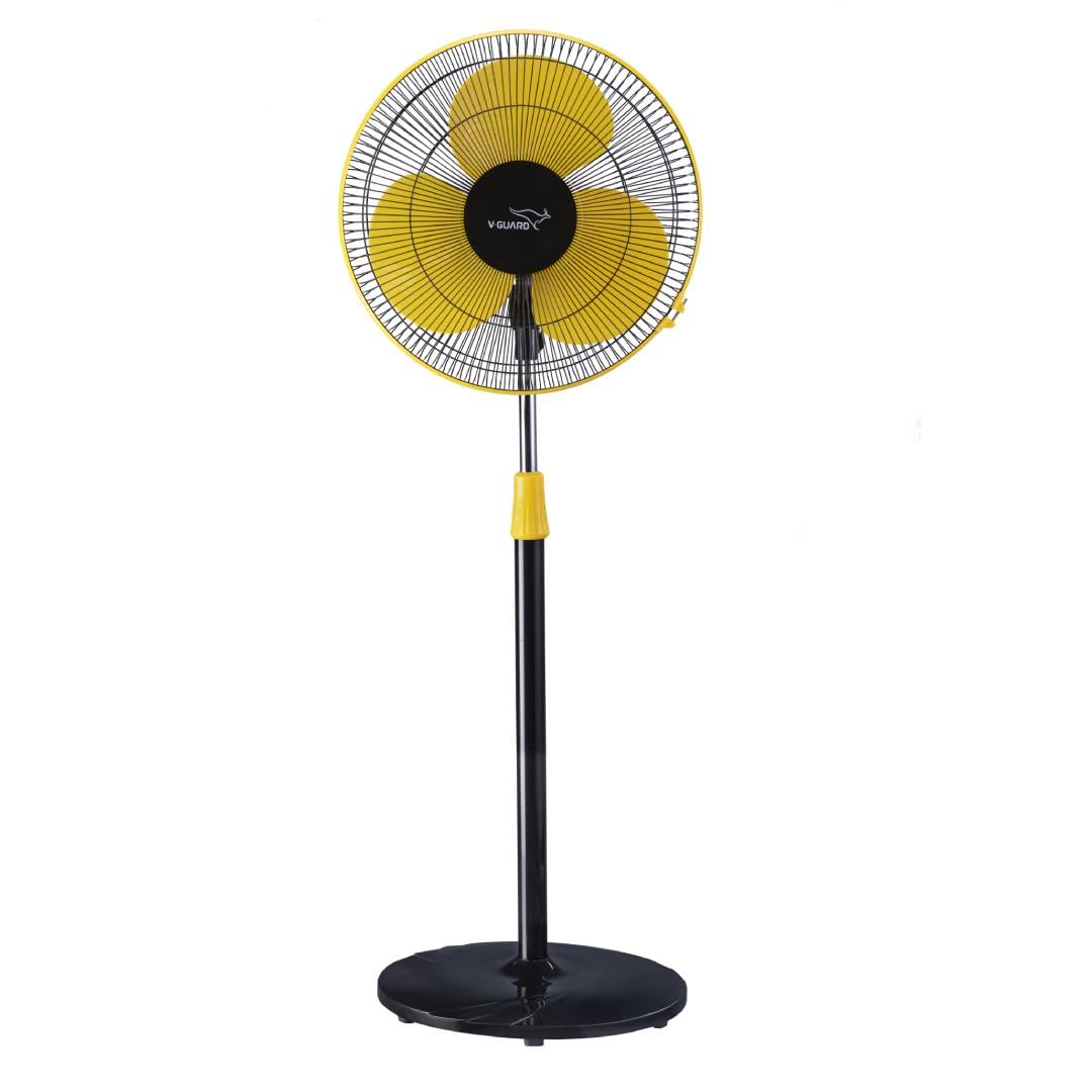 V Guard Esfera STS Neo Pedestal Fan 400 mm | 1330 RPM High Performance Motor | Customisable Tilt And Oscillation Control | Thermal Overload Protection | 2 Year Coverage | Yellow Black