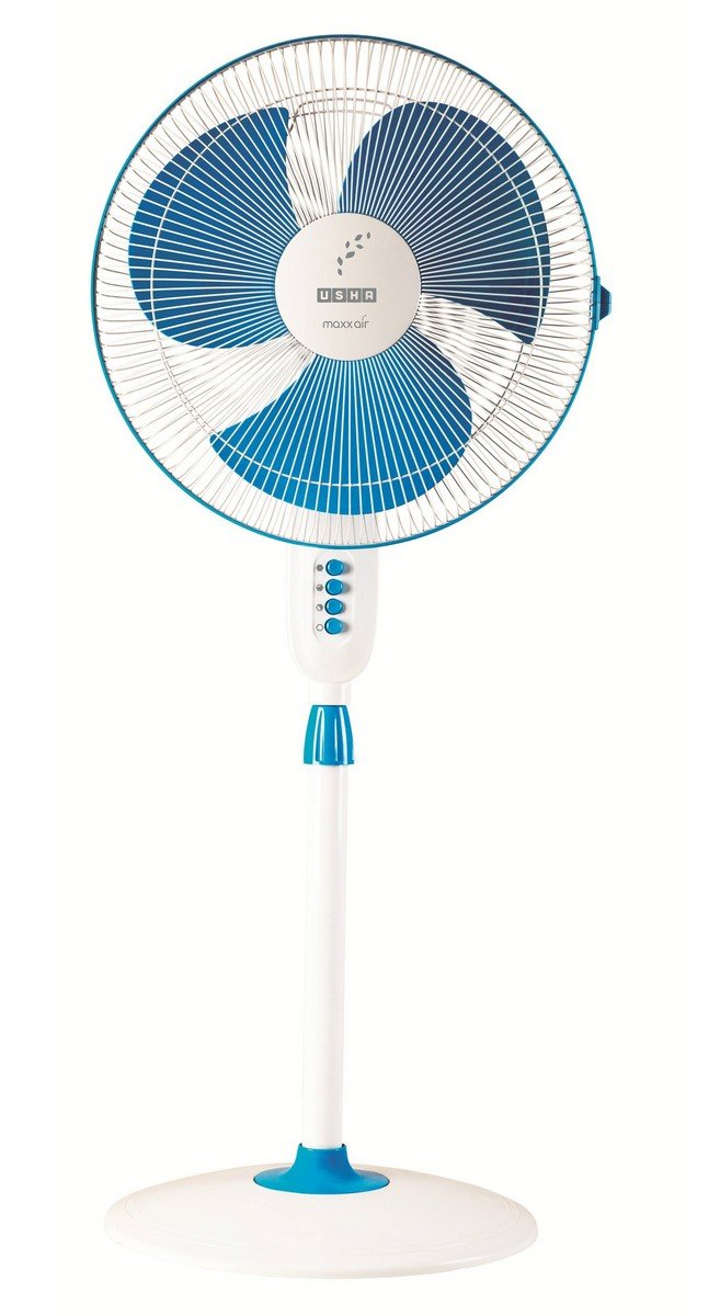 Usha Maxx Air Pedestal Fan (New Blue) — VK Furniture & Electronics | VK Furniture Mangalore