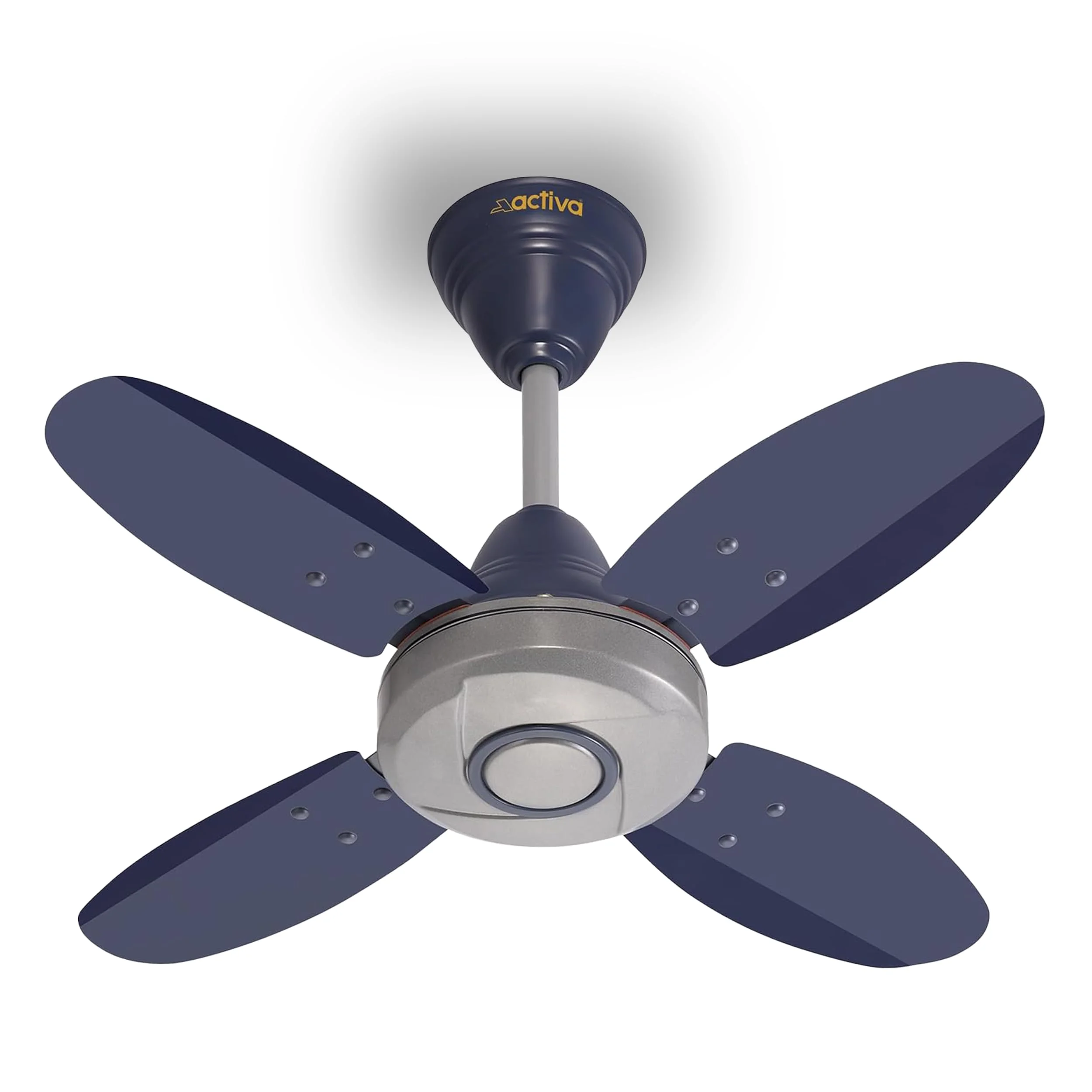 ACTIVA Ornet 600mm Ceiling Fan for Kitchen & Small Rooms | 4 Blade High Speed Fan | 850 RPM Powerful Air Delivery | Anti-Dust Coating | Energy Efficient Ceiling Fan | 2 Years Warranty | Silver Blue — VK Furniture & Electronics | VK Furniture Mangalore