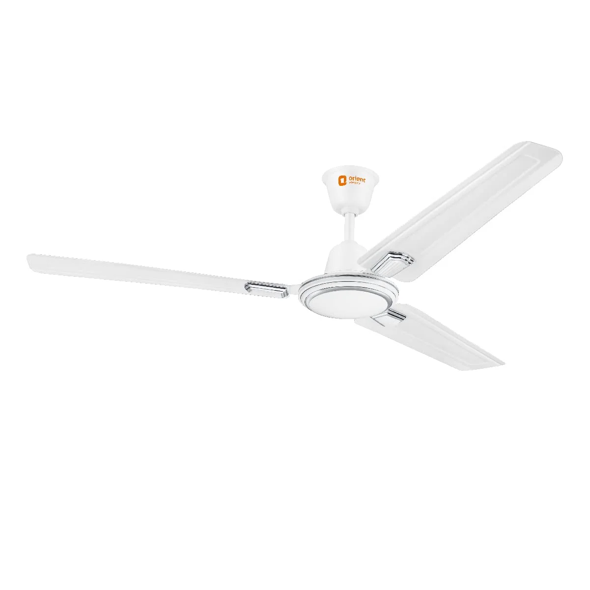 Orient Electric 1200 mm Pacific Air Déco| Decorative ceiling fan | Powerful airflow| BEE1 Star Rated | 2-year warranty | White Silver, pack of 1 — VK Furniture & Electronics | VK Furniture Mangalore
