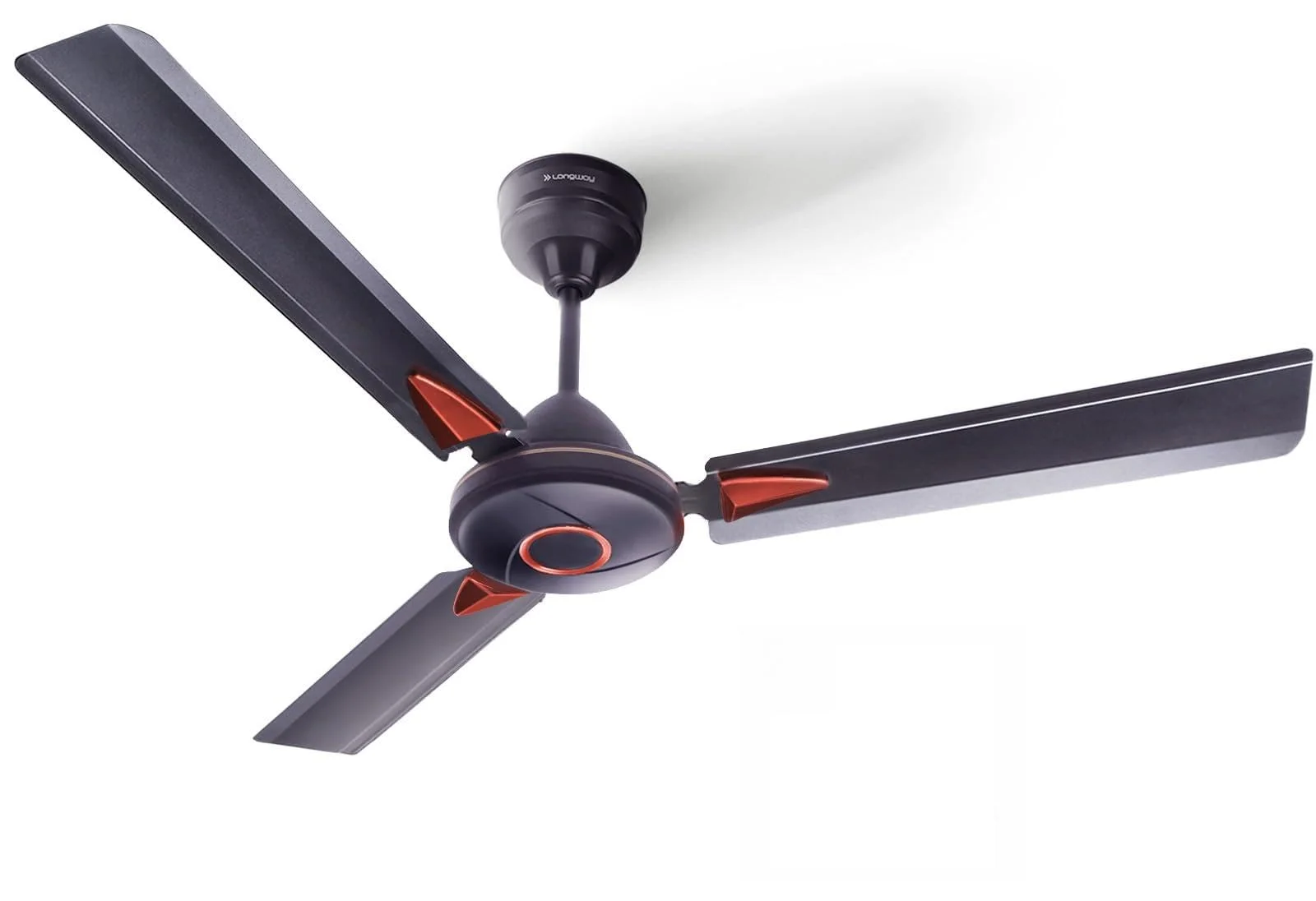 LONGWAY Aero 1200 mm BLDC Ceiling Fan with Remote Control | BEE 5 Star Rated Energy Efficient | Ultra High Speed 3 Blade Anti-Dust Decorative Ceiling Fan (1, Smoked Brown)