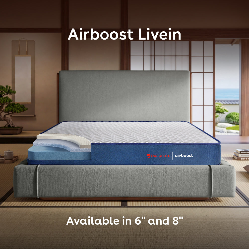 Duropedic Airboost Livein Mattress | 1 lakh+ Adaptive Nano fibres | Medium Firm | 10 yr warranty | 100 nights trial