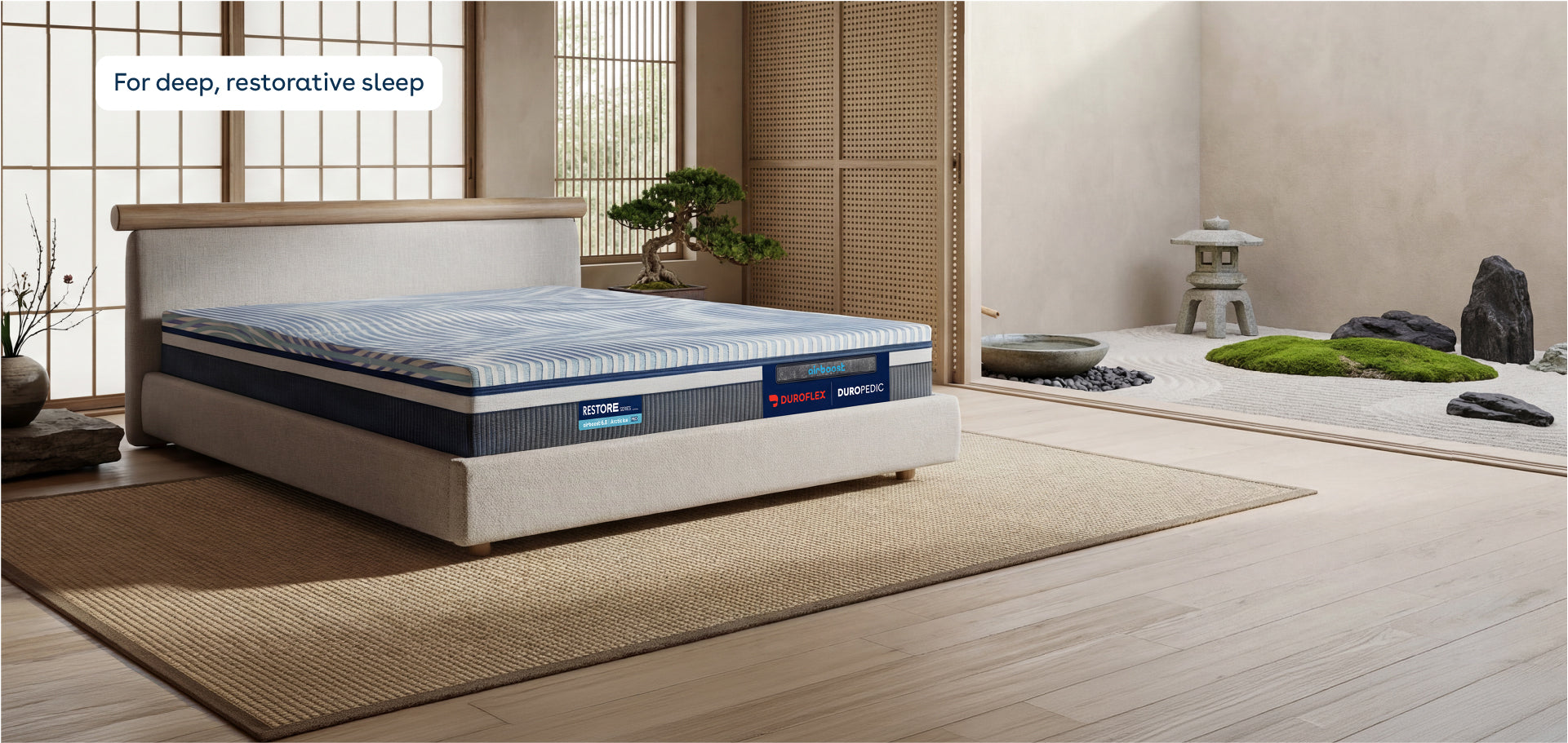 Duropedic Airboost 6.8 Arctic Ice Mattress | 1 lakh+ Airknit fibres with latex and adjustable firmness | 100 nights trial