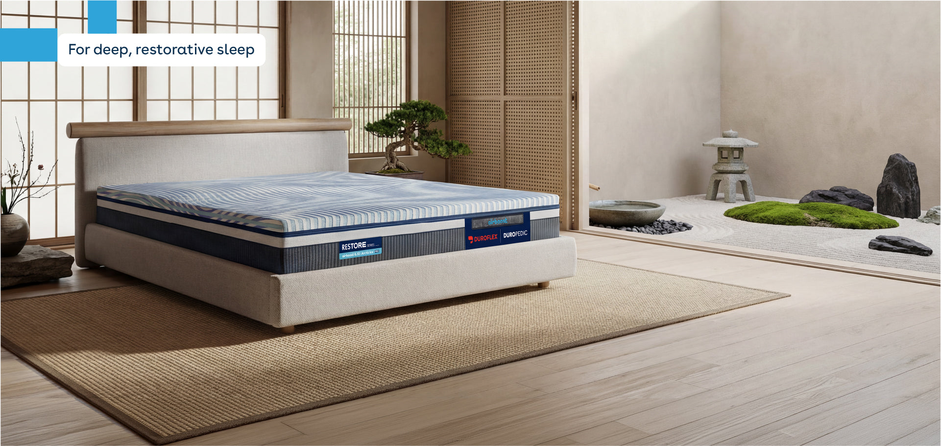 Duropedic Airboost 6.10 Arctic Ice Mattress | 1 lakh+ Airknit fibres with latex and adjustable firmness | 100 nights trial
