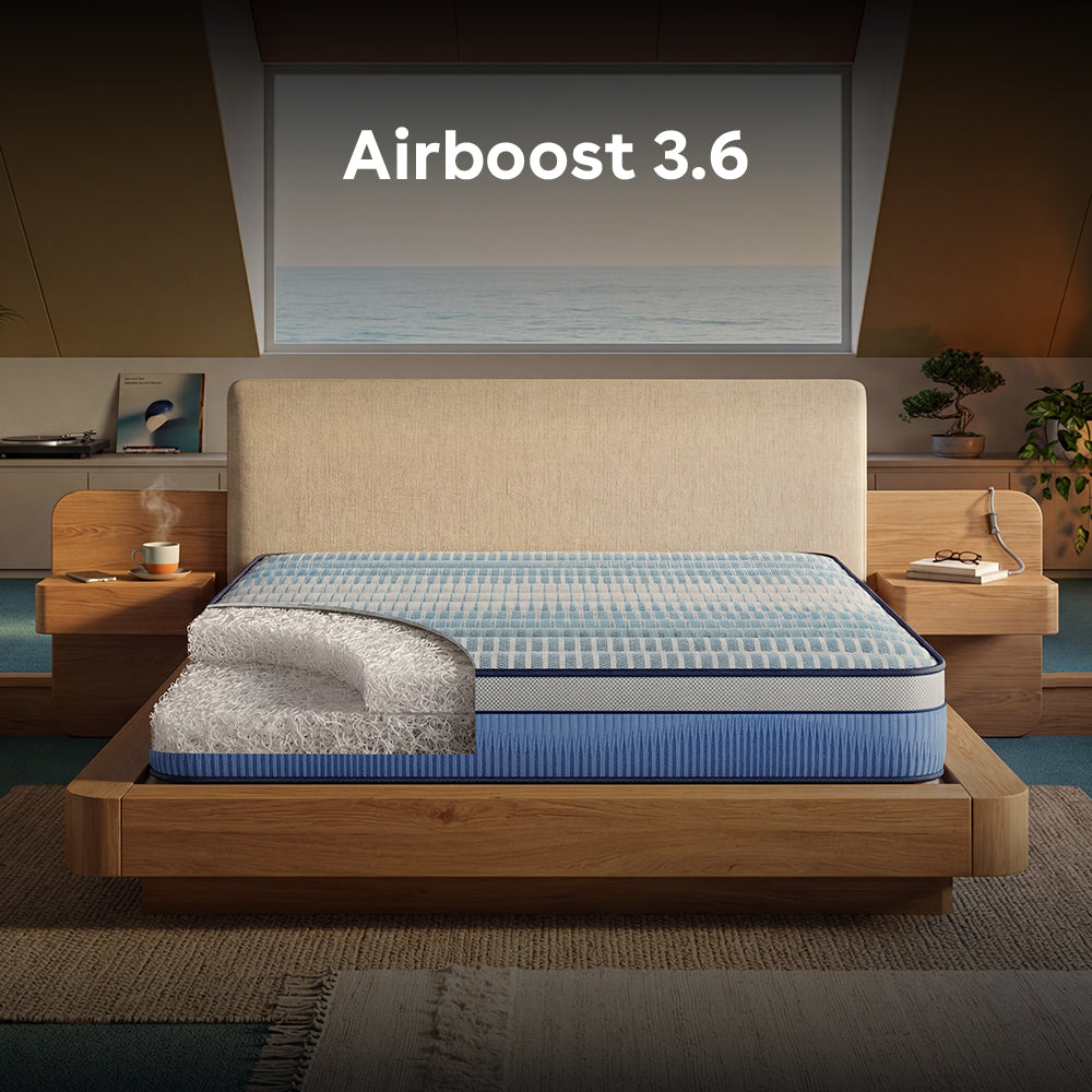 Duropedic Airboost 3.6 Mattress | 1 lakh+ adaptive fibres and ortho support — VK Furniture & Electronics | VK Furniture Mangalore