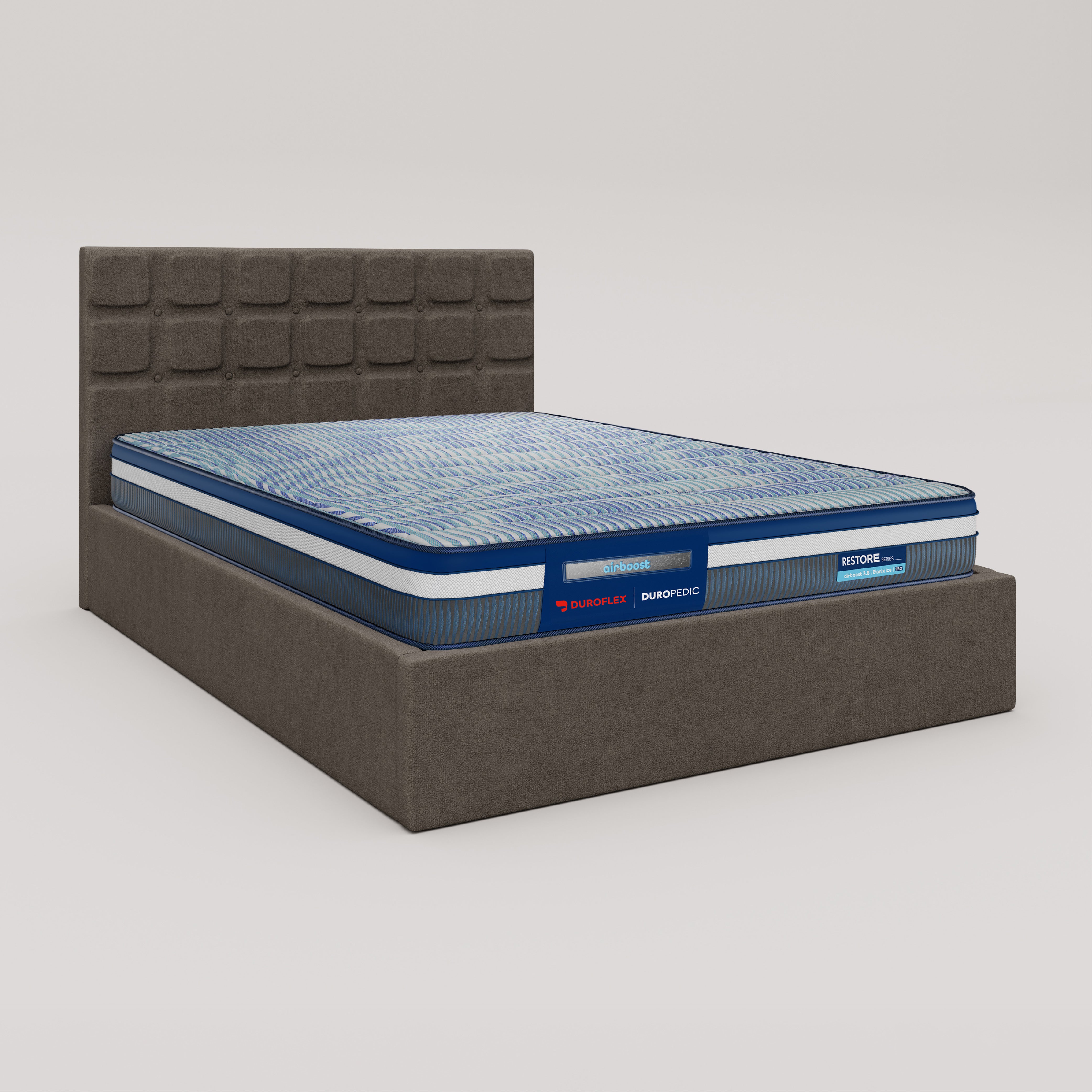 Zuri Hydraulic Upholstered Bed with Storage - Sepia Tint Brown