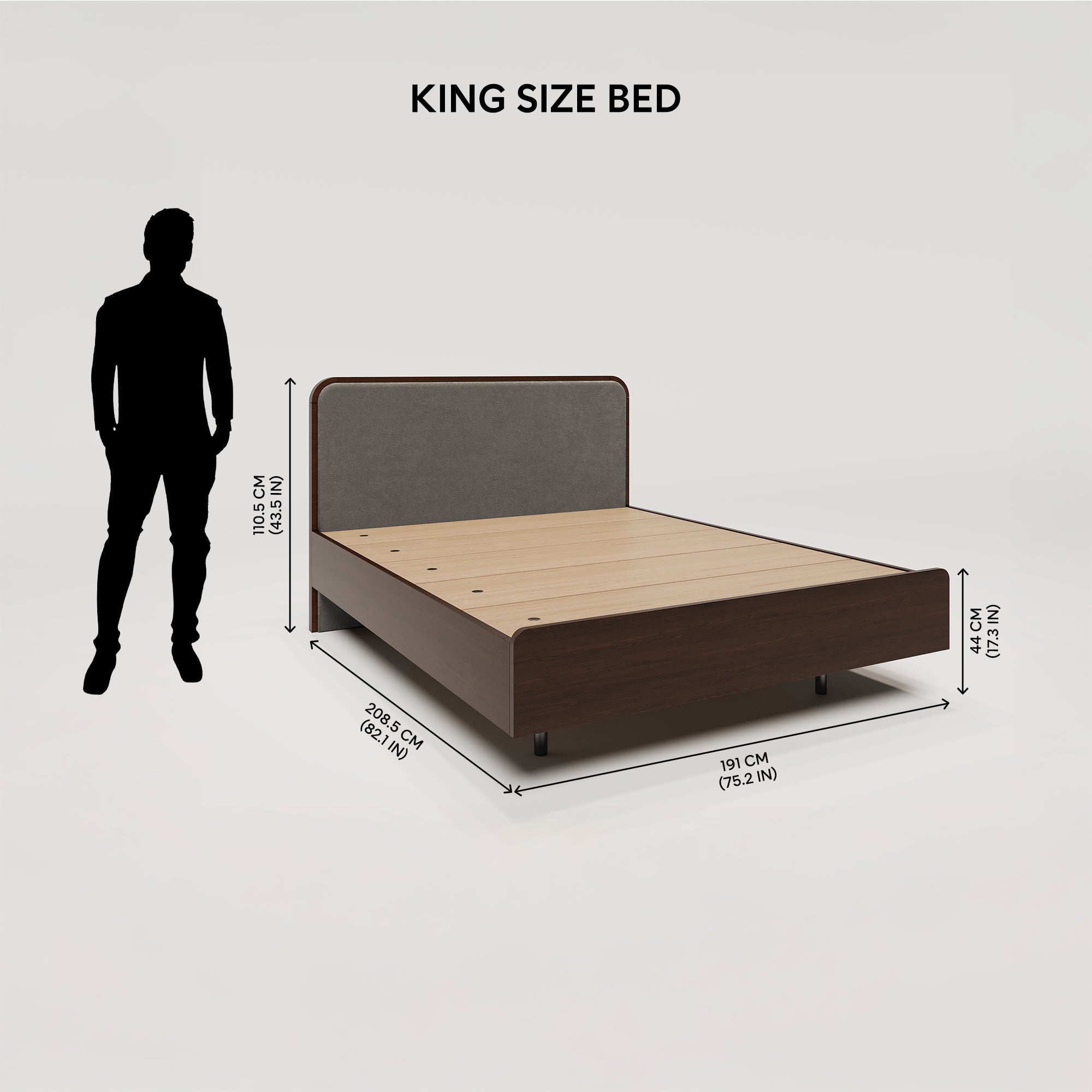 Halo Upholstered Bed - Sleet Grey