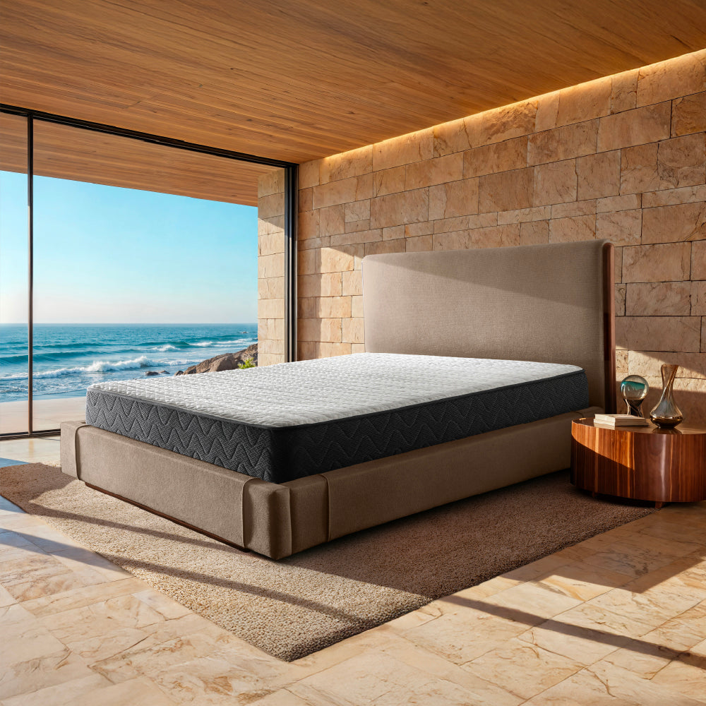 Elise Upholstered Platform Bed - Sepia Tint Brown — VK Furniture & Electronics | VK Furniture Mangalore
