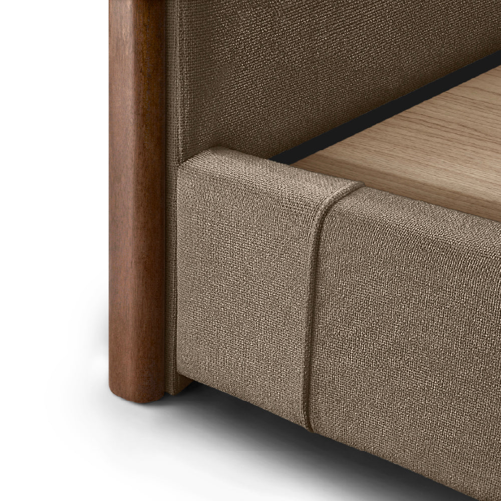 Elise Upholstered Platform Bed - Sepia Tint Brown