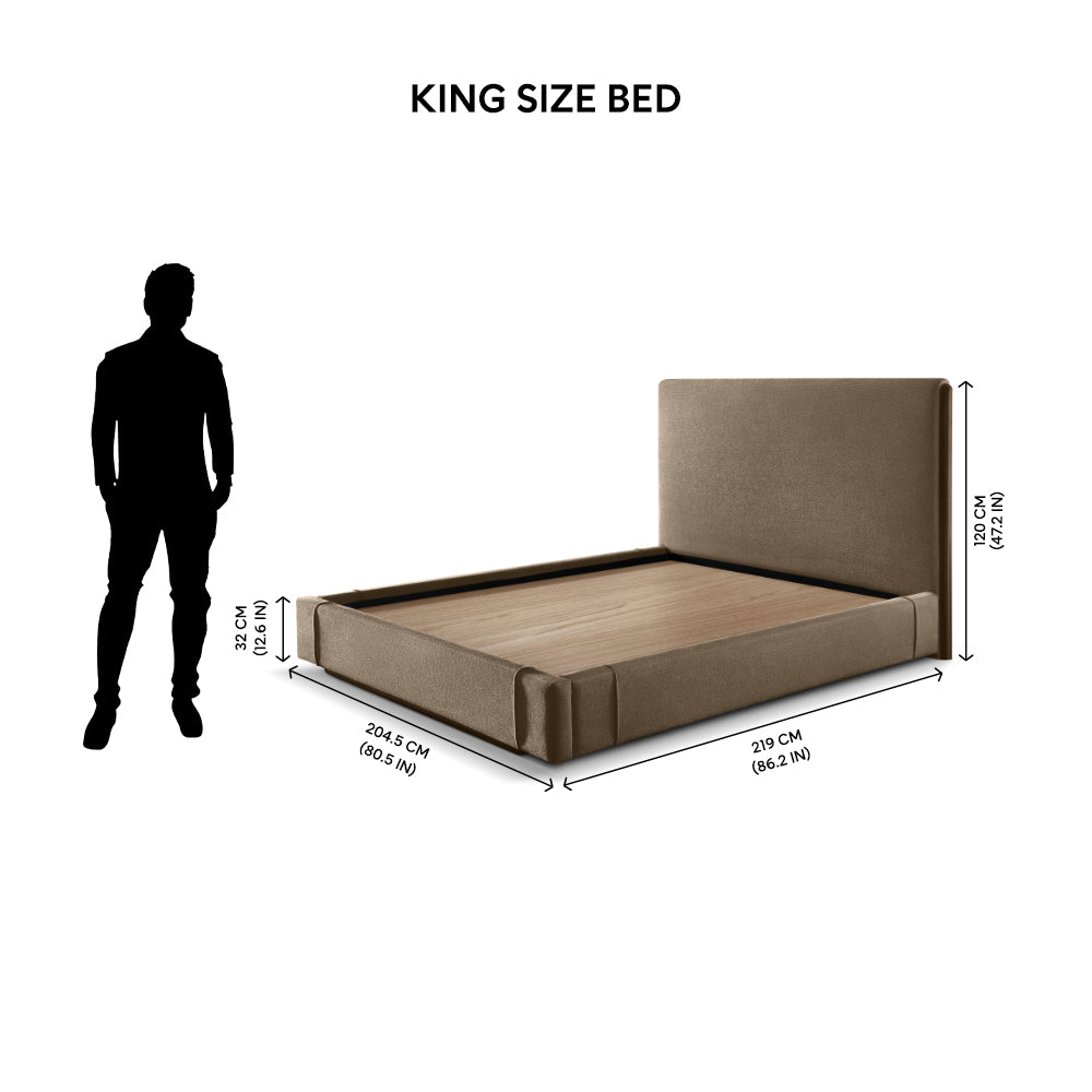Elise Upholstered Platform Bed - Sepia Tint Brown