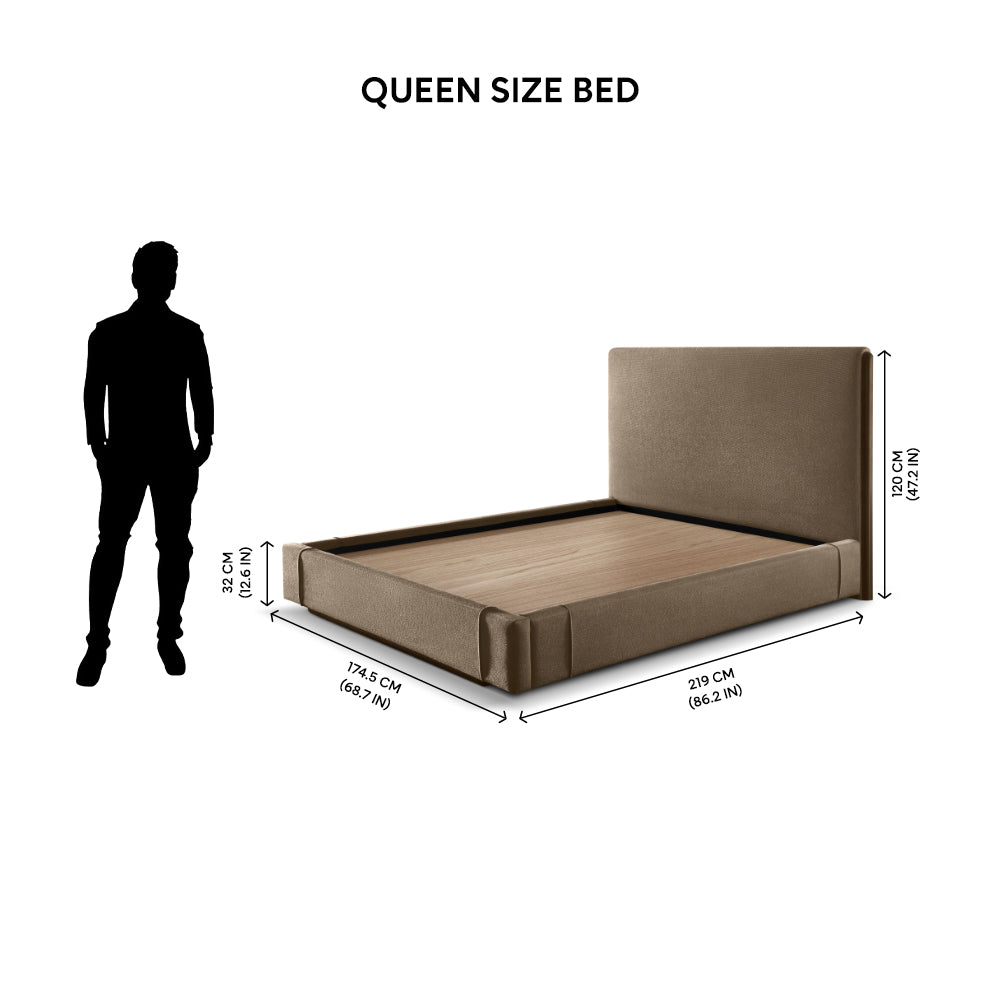 Elise Upholstered Platform Bed - Sepia Tint Brown