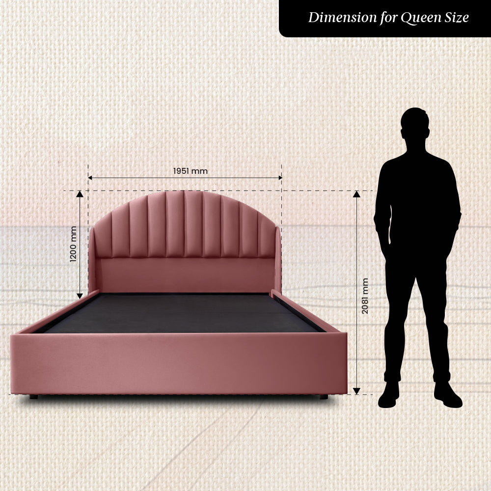 Celeste Rose Dawn Upholstered Bed - Pink
