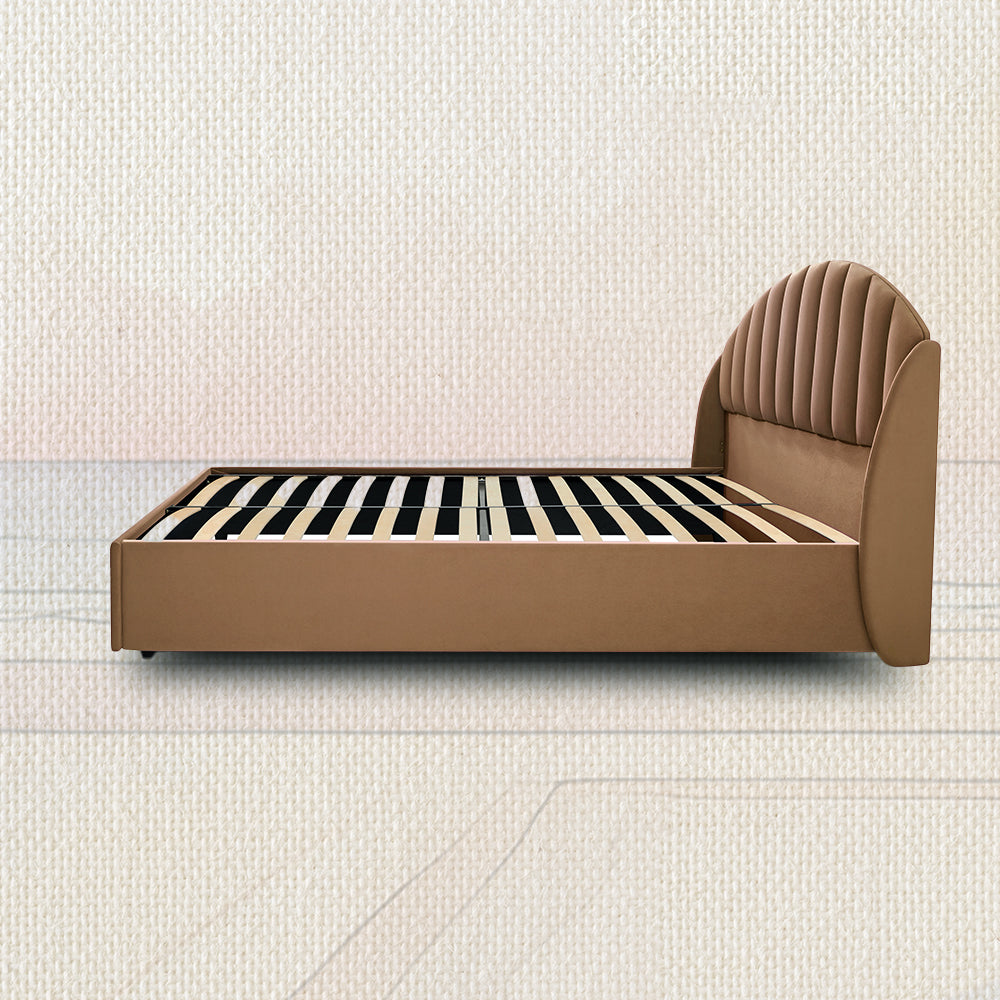 Celeste Tiger's eye Upholstered Bed - Brown