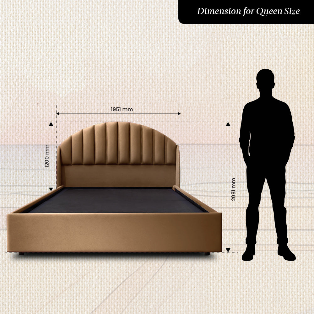 Celeste Tiger's eye Upholstered Bed - Brown