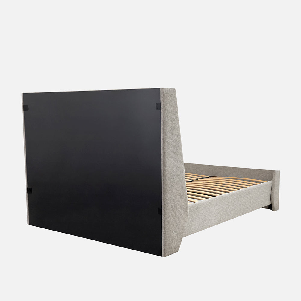 Tranquil Lime Shell Upholstered Bed - Grey Color