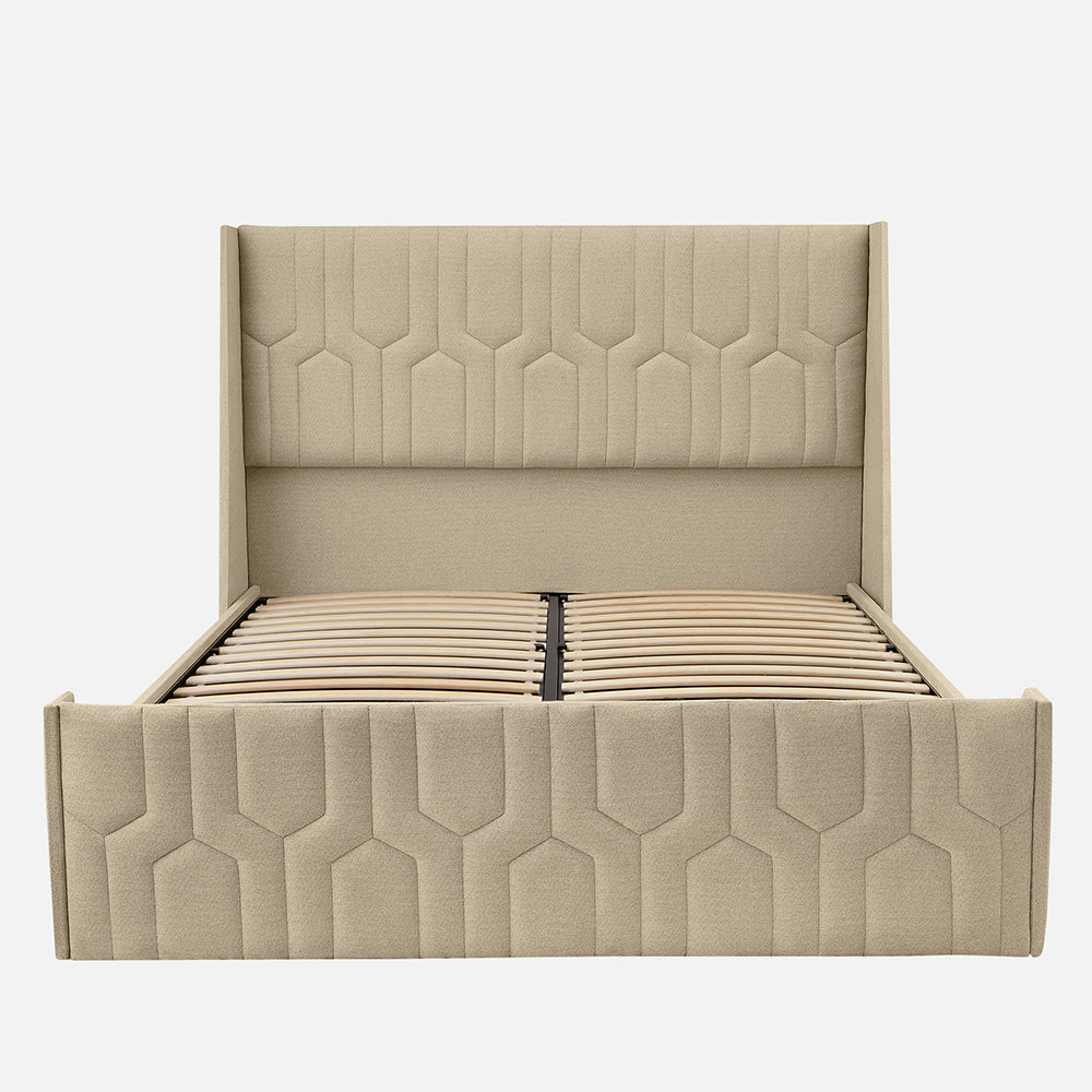 Tranquil Walnut Shell Upholstered Bed - Brown Color