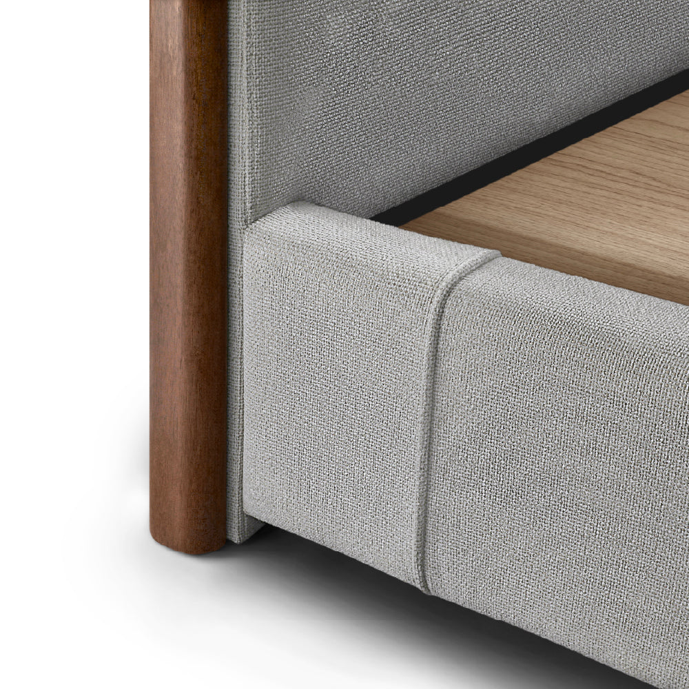 Elise Upholstered Platform Bed - Belgian Block Grey