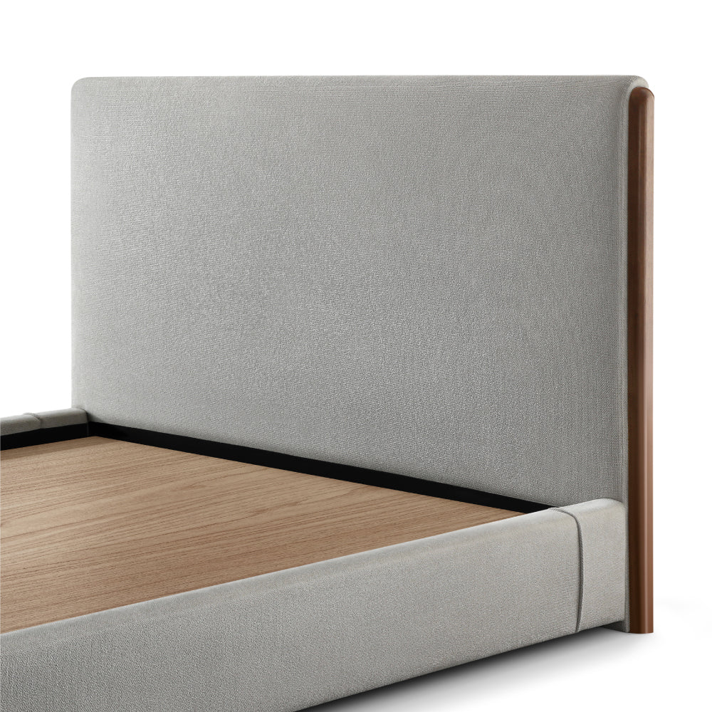 Elise Upholstered Platform Bed - Belgian Block Grey